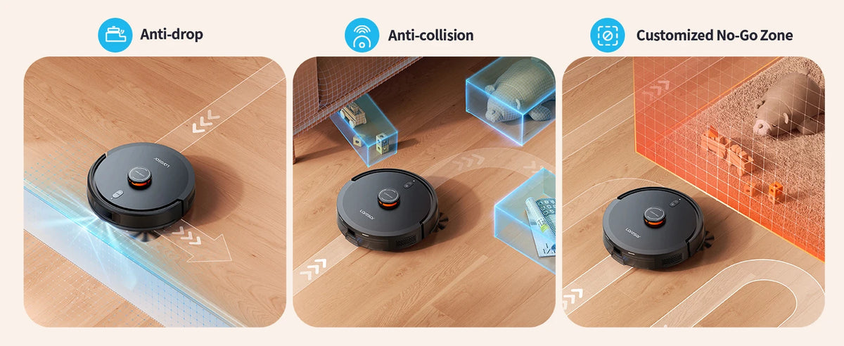 Laresar L20 Robot Aspirapolvere con 5000Pa di Aspirazione, Navigazione LDS, Stazione di Svuotamento Automatico, Controllo Smart APP per Pavimenti e Tappeti