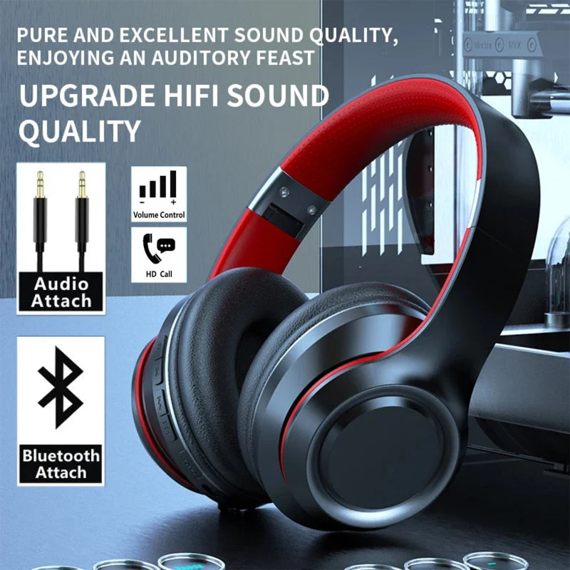 Nuovissime Cuffie Wireless Shoumi, Auricolari Bluetooth, Grandi Caschi con Microfono, Supporto per Scheda TF, Riproduzione Mp3 e Schermo Display