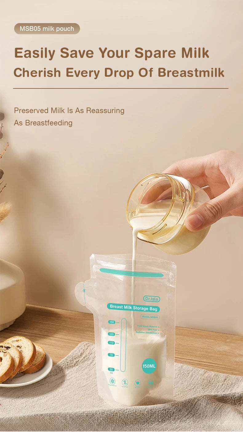 MAMIJOY 100 pz 150 ml sacchetto di stoccaggio del latte materno usa e getta di piccola capacità sacchetto di stoccaggio del latte congelato BPA libero sacchetti di alimentazione sicuri