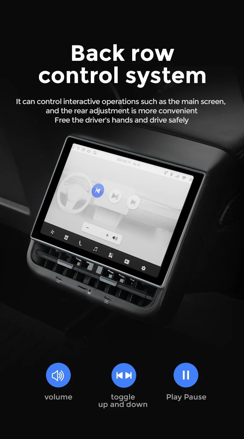 Mekede Sistema Multimediale di Intrattenimento Android da 8,66 Pollici 4GB 64GB con Controllo Touch per Tesla Model 3/Y, Regolazione Sedile, Controllo Climatizzatore, Supporto YouTube Netflix 4G LTE WiFi, Lettore Video Multim