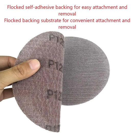 50 pezzi 5/6 pollici 125/150MM dischi abrasivi a rete gancio e anello abrasivo senza polvere anti-blocco carta vetrata affilata per legno auto S