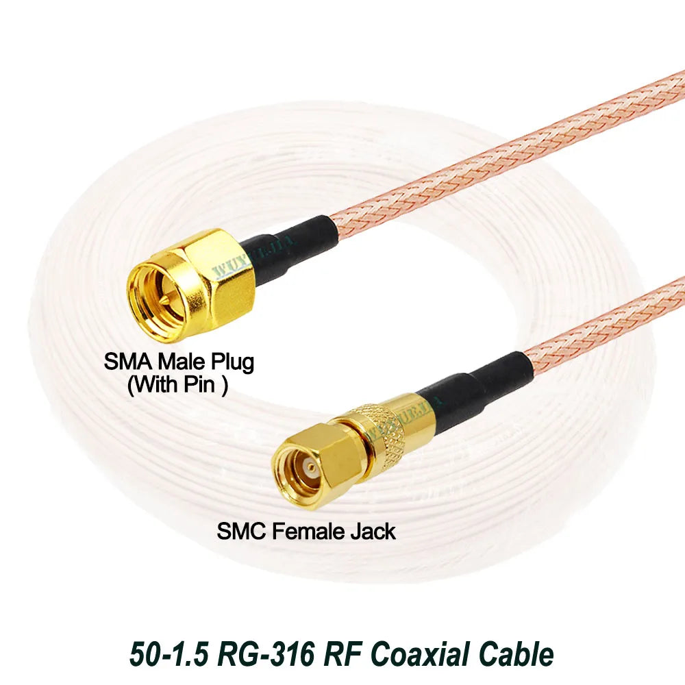 Linea di collegamento SMA a SMC RF Interfaccia SMC Spina maschio SMA a prolunga jack femmina SMC Cavo coassiale adattatore RF 50-1,5 RG-316
