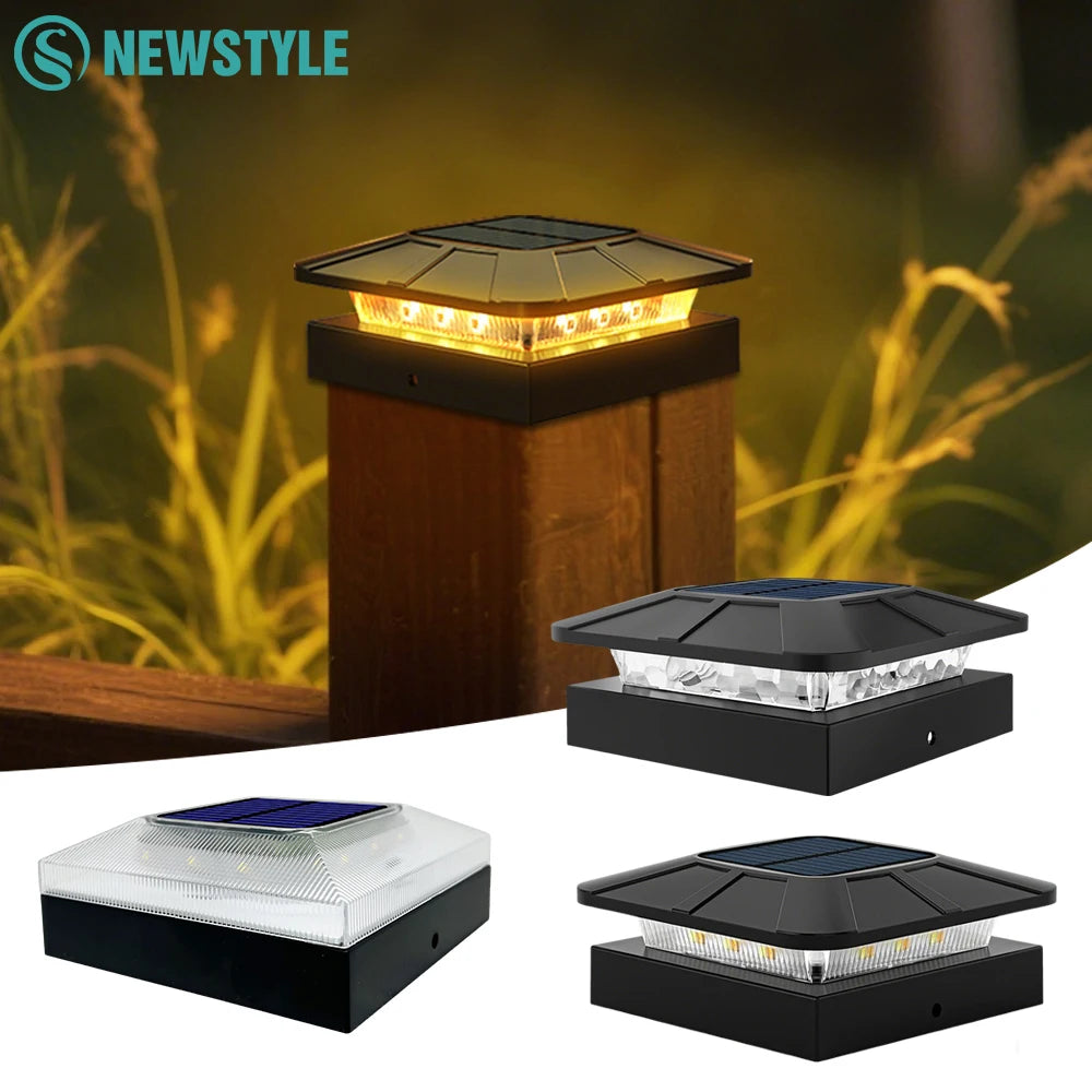 Luci solari per pali da bancaria 3 modalità di illuminazione Luci per pali per recinzione da ponte adatte per pali in vinile in legno 4x4 per decorare il portico del patio