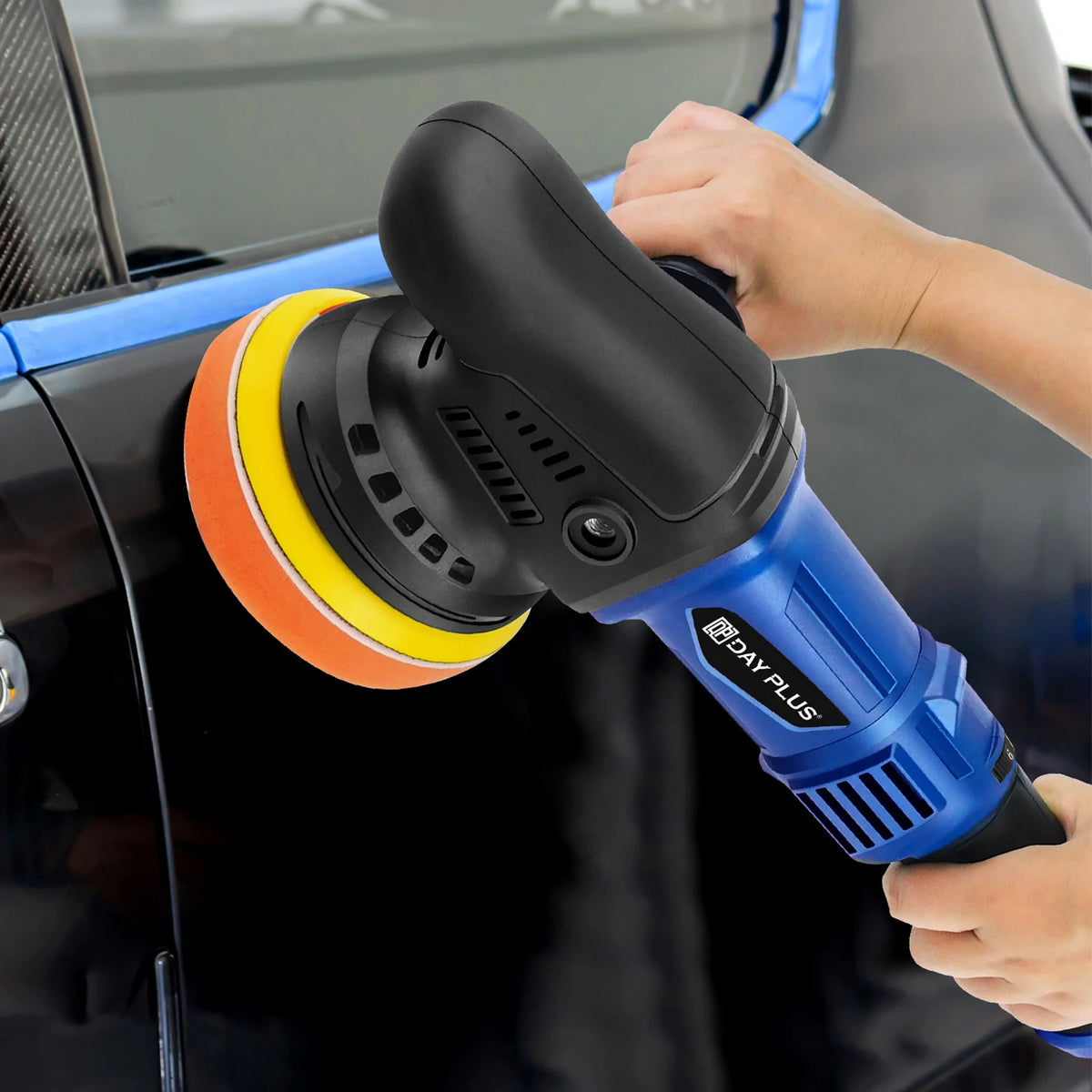 Lucidatrice e levigatrice per auto a doppia azione da 6 pollici, lucidatrice eccentrica, controllo a 6 velocità, adatta per lucidare e cerare pavimenti di veicoli e mobili