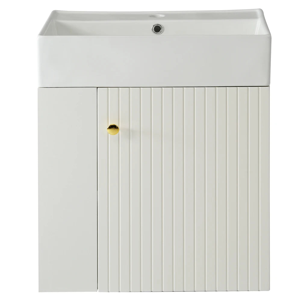 Mobile bagno sospeso con lavabo 55 × 31 × 66,5 cm e vani laterali