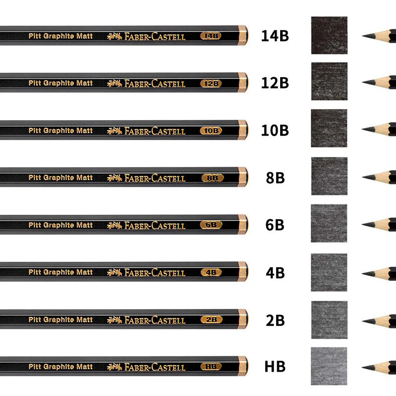 Faber-Castell 8/12pcs Set Matte Sketch Pencil Art Graphite per schizzo Black Lead Writing Drawing matite di grafite forniture
