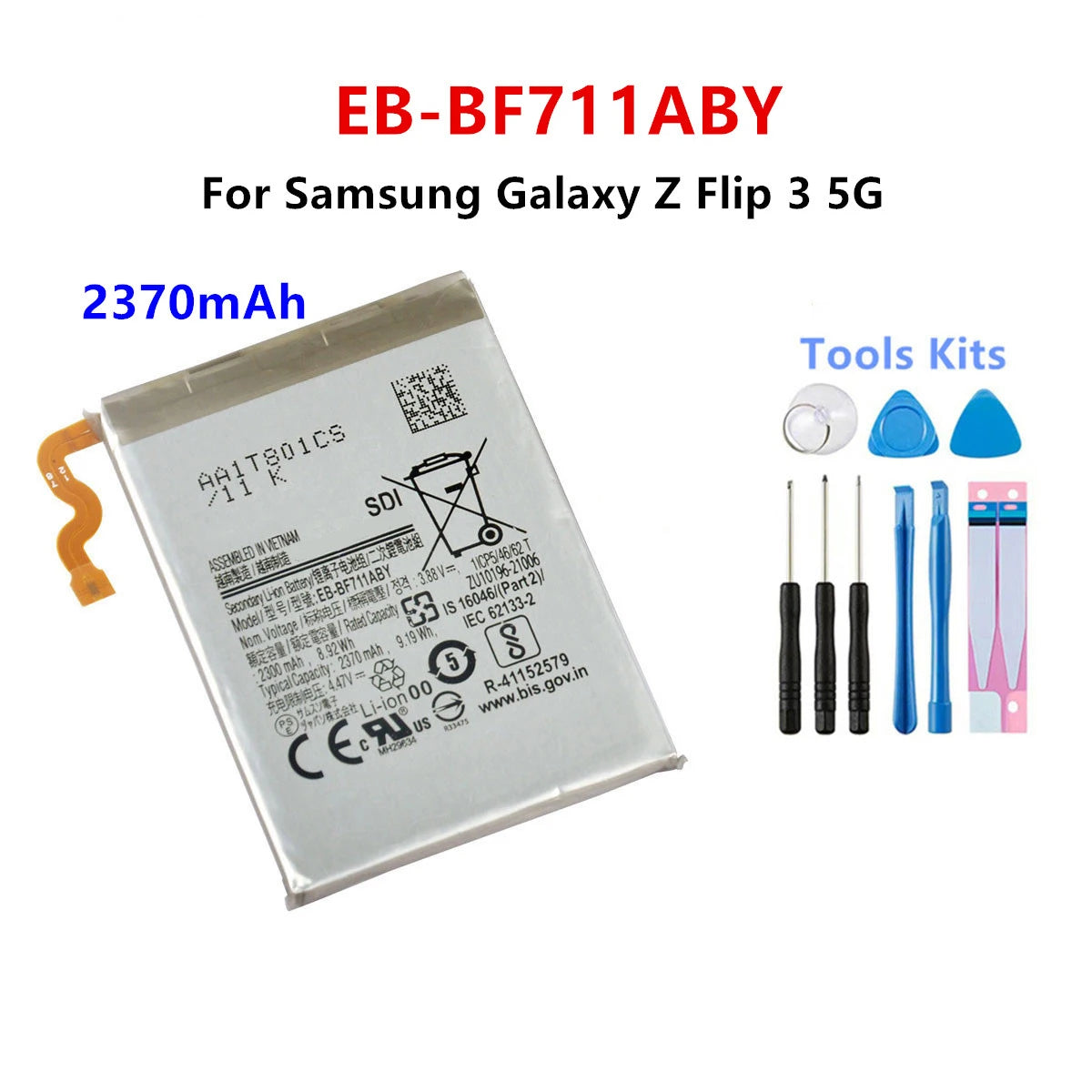Nuovissima batteria EB-BF711ABY EB-BF712ABY per Samsung Galaxy Z Flip 3 Flip3 5G F711 F711B F712 SM-F711B batterie + strumenti