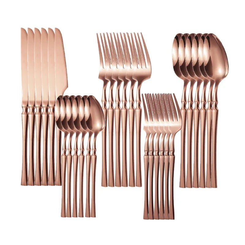 Set di posate in acciaio inossidabile da 30/40/60 pezzi, coltello, forchetta, cucchiaio da caffรจ, stoviglie, lavabili in lavastoviglie