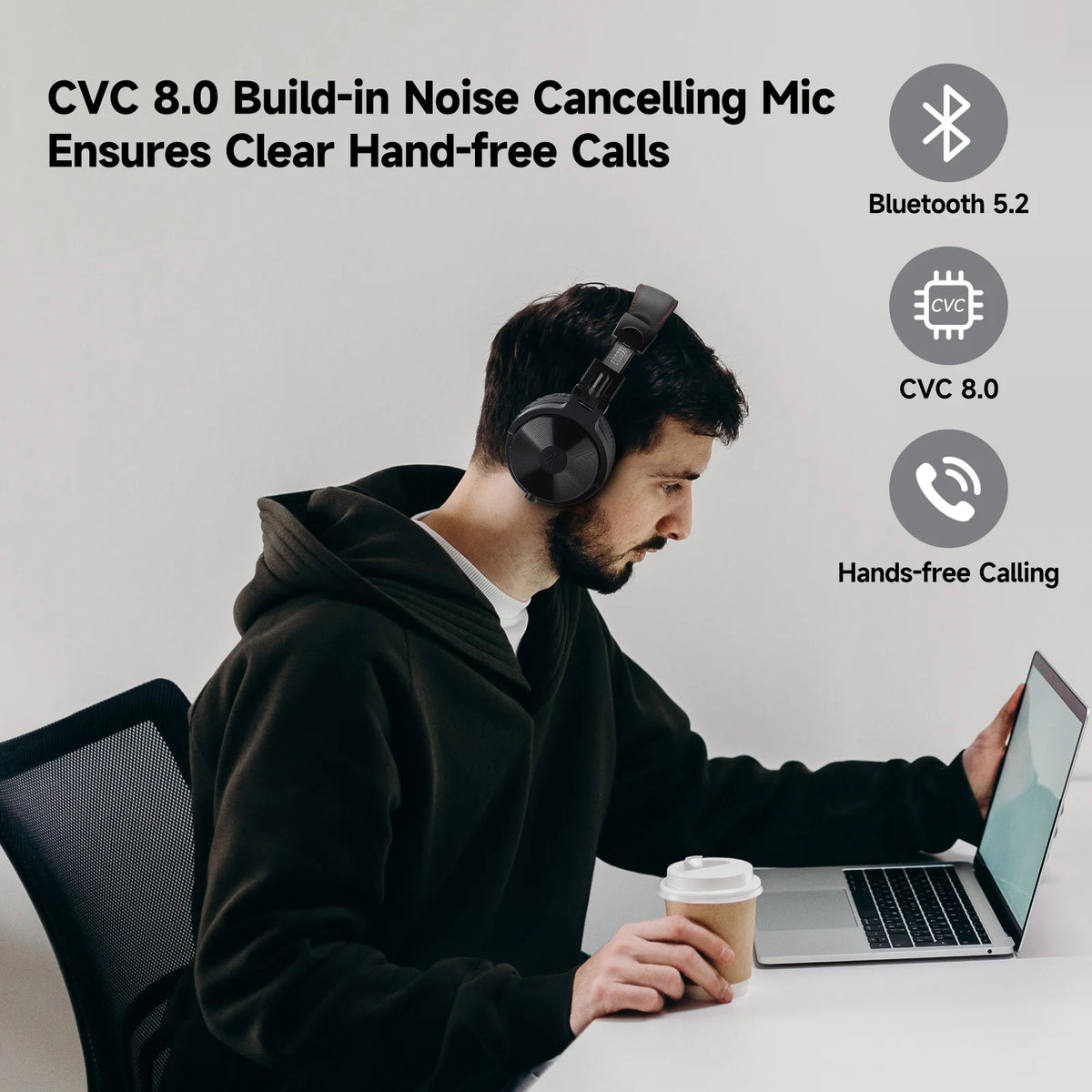 Oneodio Upgrade Pro C Cuffie wireless Bluetooth 5.2 Over Ear Type C Sport Auricolare Bluetooth con microfono Audio ad alta risoluzione 110 ore