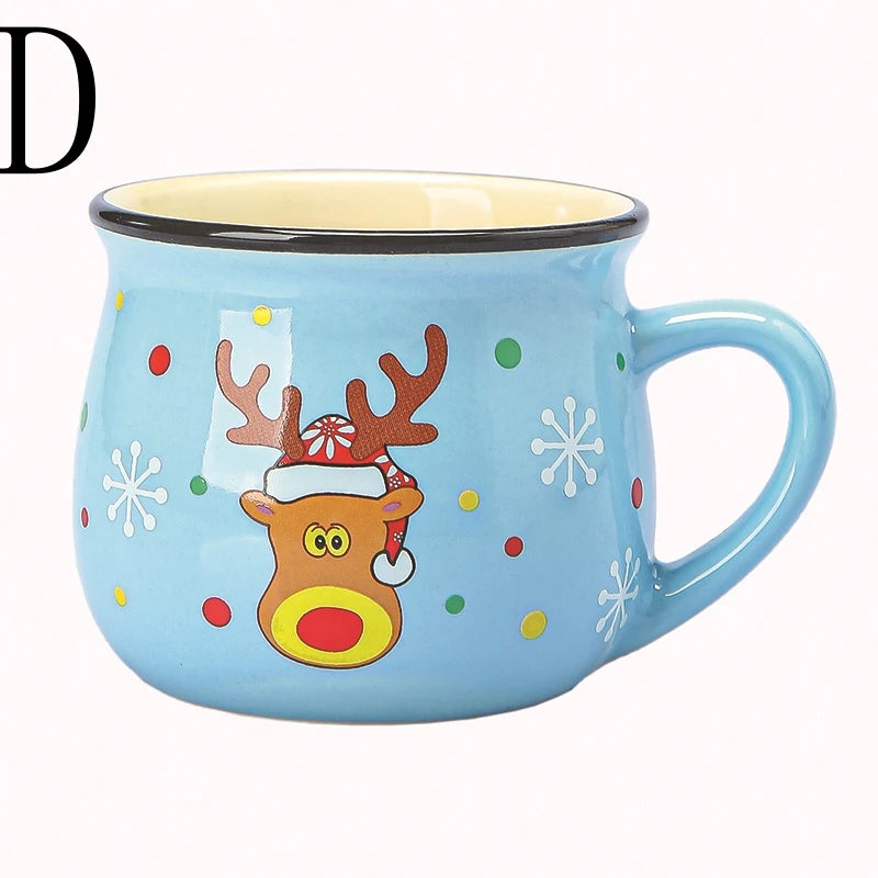 Nuovo 4/1PC Kawaii Natale Tazze Tazze di Ceramica Babbo Natale Alce Figurine Regalo Creativo Per Ufficio Casa Latte Caffè Tazza di Tè Coppie