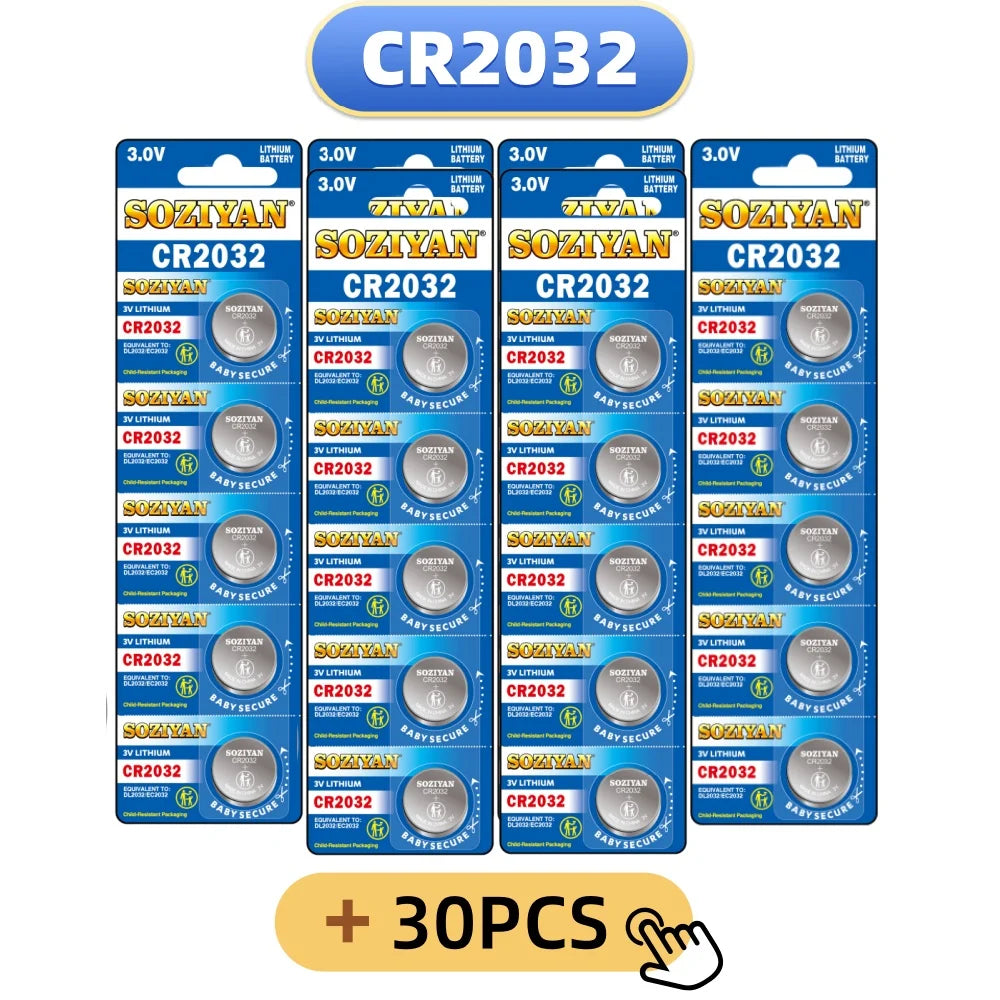 5-60 pezzi, batteria a bottone CR2032, batteria al litio 3V per orologi, giocattoli, calcolatrici, telecomandi per auto, batteria a forma di moneta.