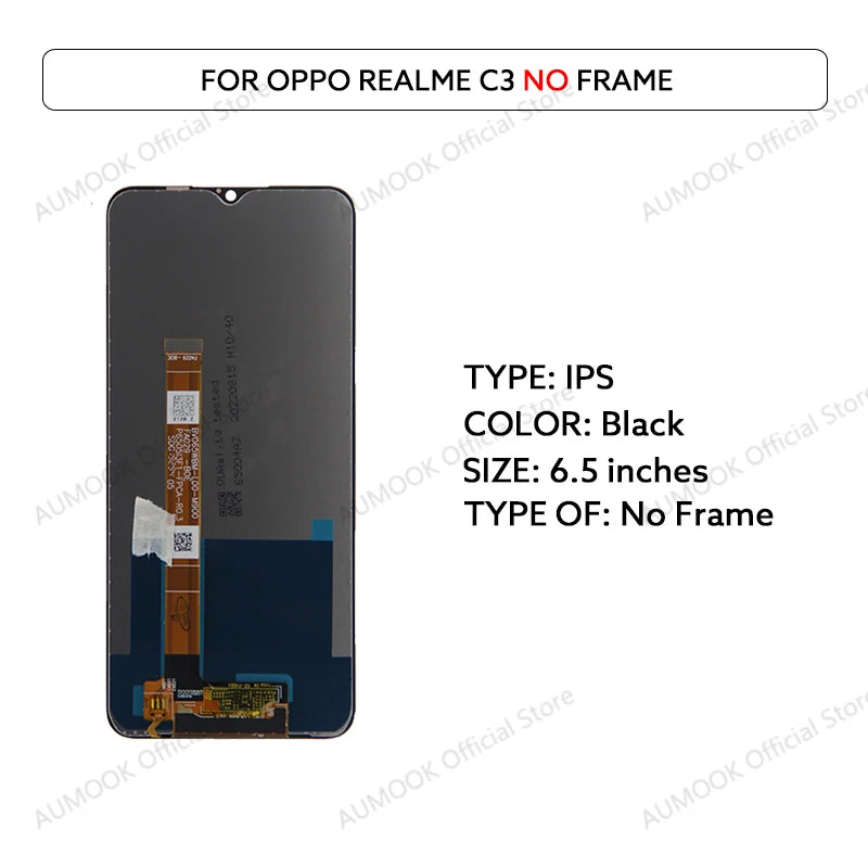6.5 "LCD Per OPPO Realme C3 Display LCD Touch Screen Digitizer Assembly RMX2027 RMX2020 RMX2021 Parti di Ricambio Dello Schermo LCD