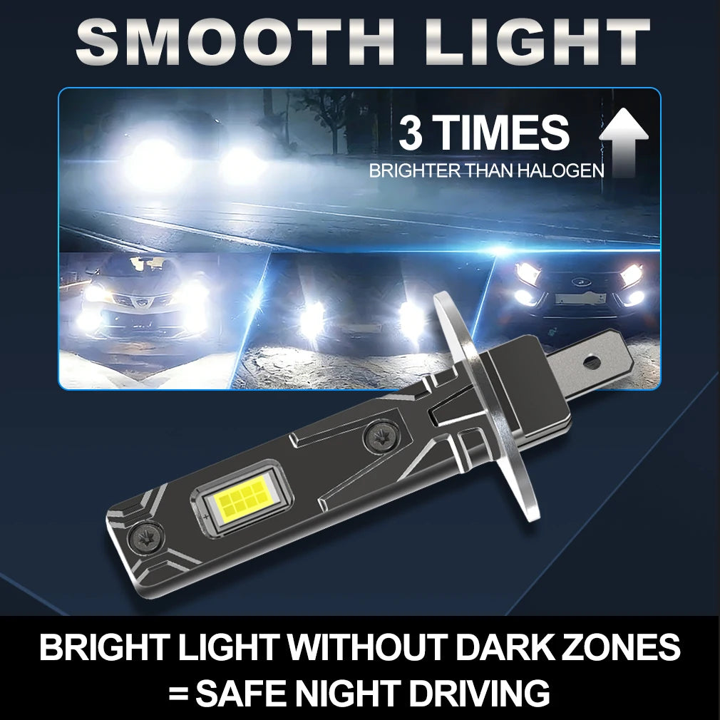 XSTORM H1 Lampadine LED H4 H7 per Fari Auto Canbus Senza Errori 50W 20000LM 6000K Luce Bianca per Abbaglianti e Anabbaglianti 12V 24V