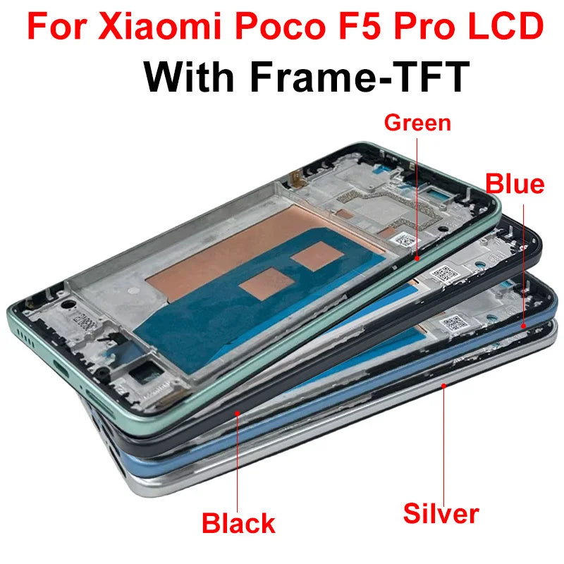 AAA-- Schermo LCD con tecnologia OLED per Xiaomi Poco F5 Pro, display e digitalizzatore touch screen 23049PCD8G, ricambi per Poco F5 LCD 23013PC75G.