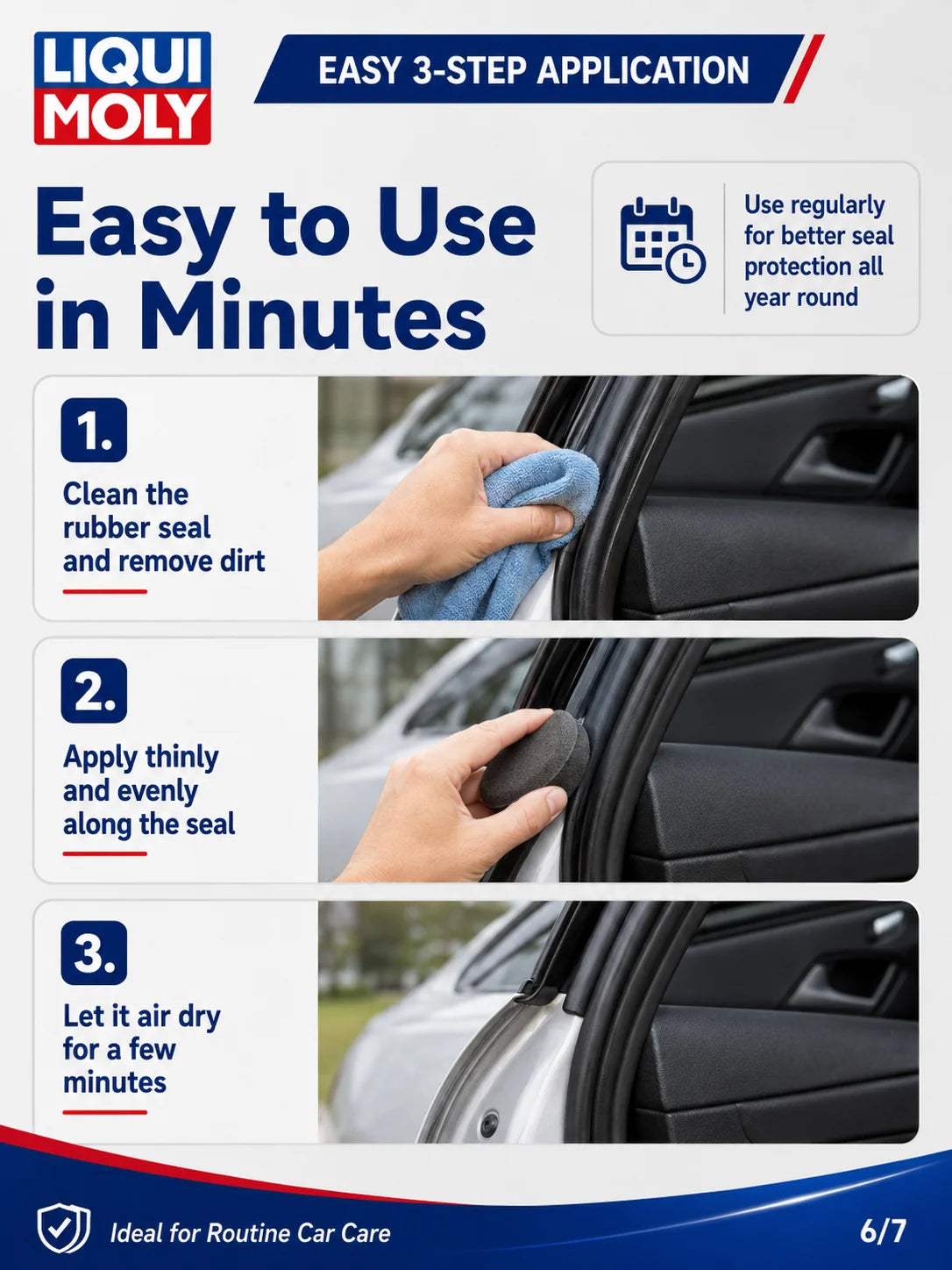 LIQUI MOLY 21926 Stick per la Cura della Gomma 75ml Senza Silicone, Protettore Antigelo per Guarnizioni di Porte, Finestrini e Tettuccio Auto