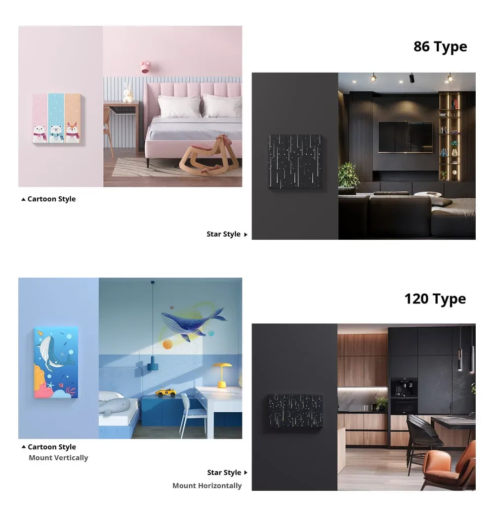 Sonoff TX Ultimate SONOFF T5 Sonoff Interruttore da parete 86/120 Accesso completamente touch Bordo luminoso a LED Multi-sensoriale tramite Alexa Home Smartthings