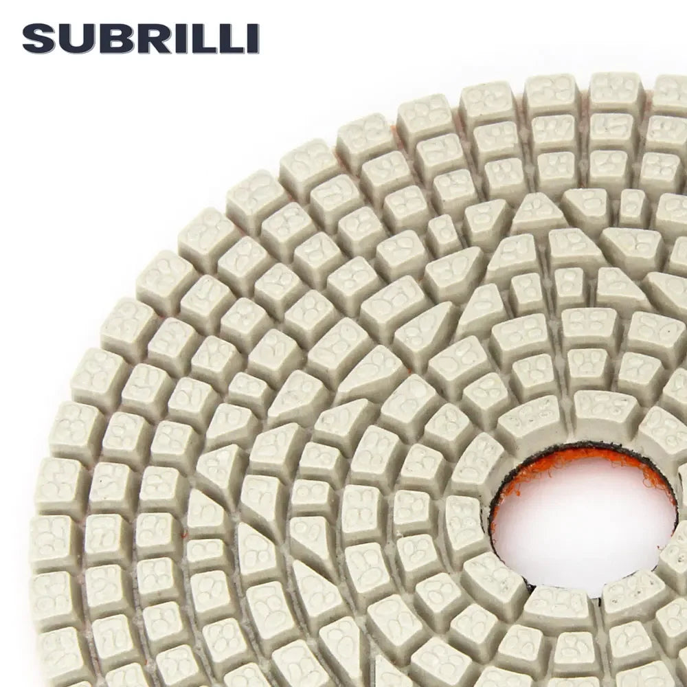 Set di 3 Dischi Flessibili Diamantati da 4 Pollici per Lucidatura in 3 Fasi, per Granito, Marmo, Pietra e Calcestruzzo, Set di Utensili Abrasivi da 100mm