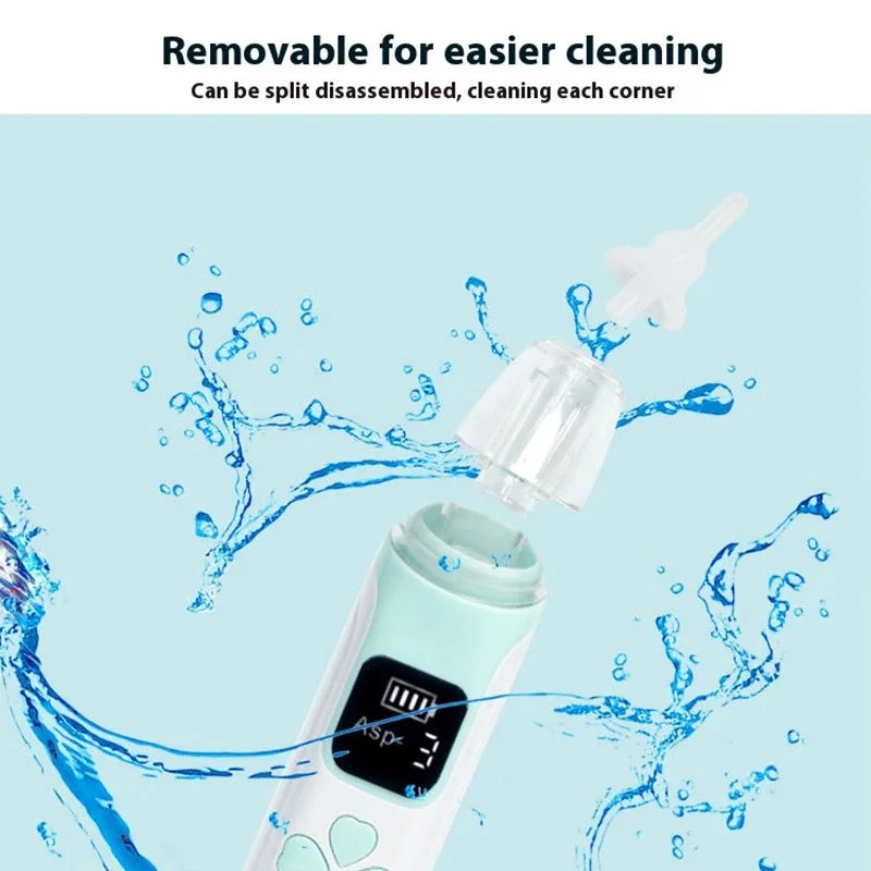 Aspiratore Nasale Elettrico per Bambini in Silicone con Aspirazione Regolabile, Sicuro, Pratico e Silenzioso