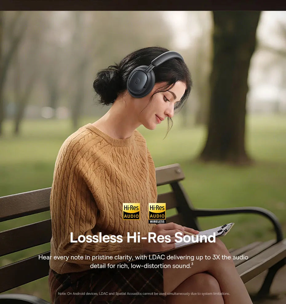 Cuffie Bluetooth Baseus Bowie MH1 con Cancellazione del Rumore 48dB, Hi-res LDAC, Cuffie Over-Ear, Auricolari Wireless