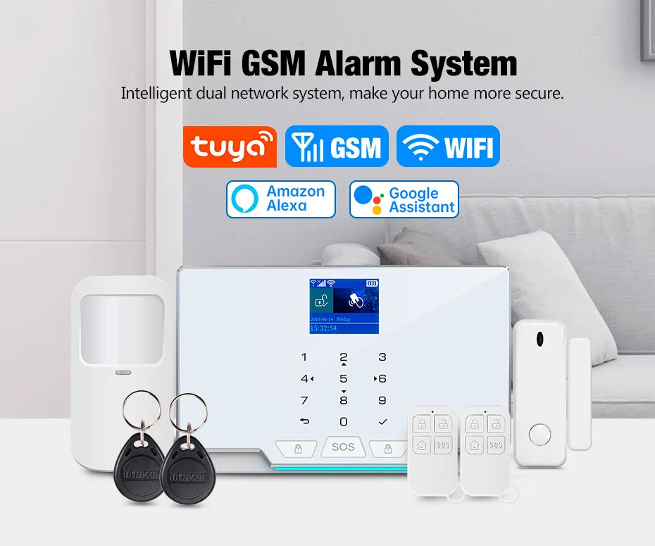 Sistema di Allarme di Sicurezza Wireless G20, GSM WIFI, Compatibile con il Sistema Tuya Smart Home per Casa Intelligente, Controllo Remoto tramite App Smart Life