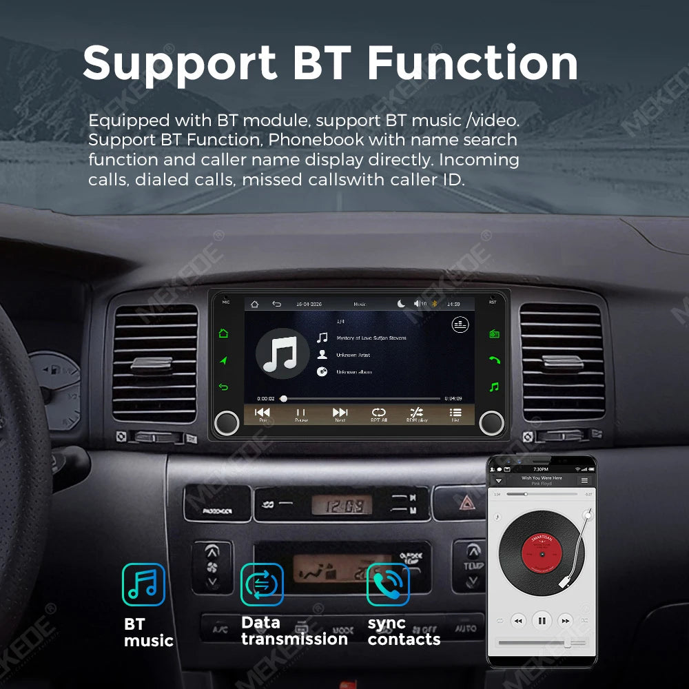 MEKED Autoradio Linux 7 Pollici con CarPlay Wireless e Android Auto per Toyota Yaris Corolla RAV4 Avensis Aygo Prius, Lettore Multimediale Universale 4K con Schermo per Telecamera Posteriore