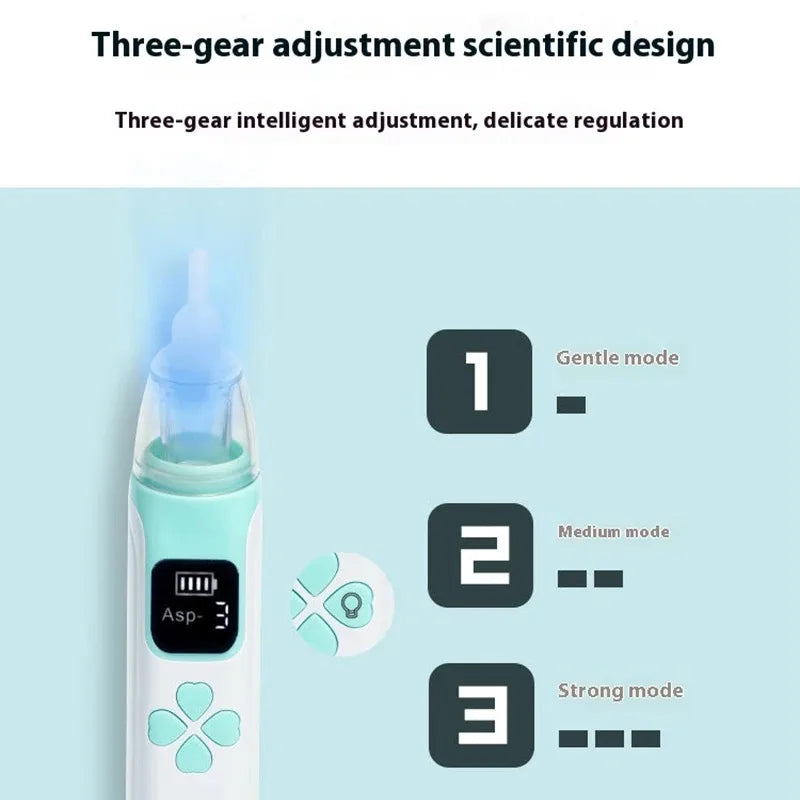 Aspiratore Nasale Elettrico per Bambini in Silicone con Aspirazione Regolabile, Sicuro, Pratico e Silenzioso