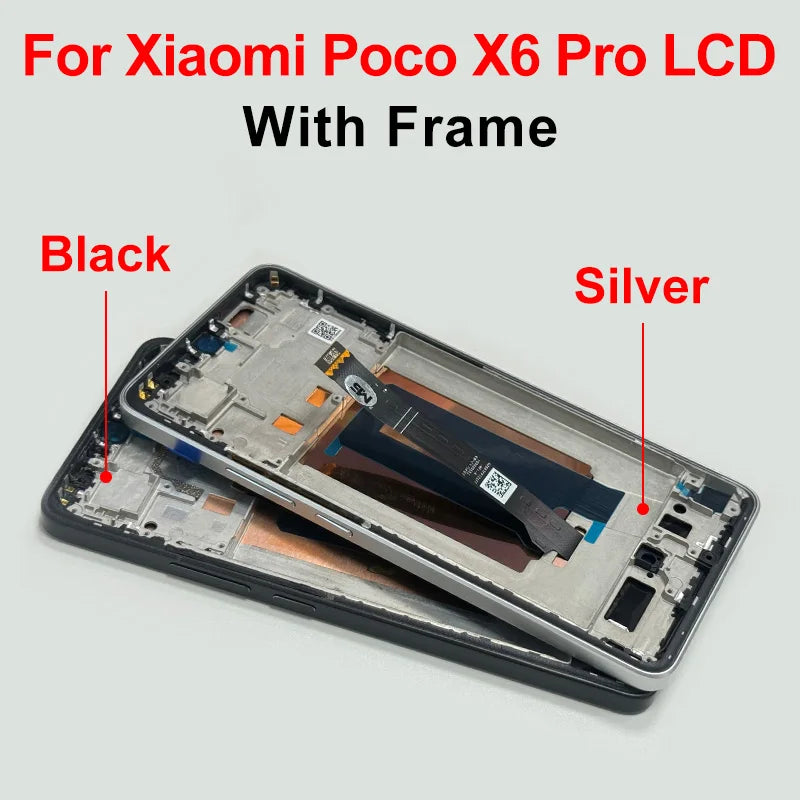Display OLED per Xiaomi Poco X6, schermo LCD con digitalizzatore touch per Redmi Note 13 Pro 5G, modello 23122PCD1G, assemblaggio per Poco X6 Pro, display LCD K70E.