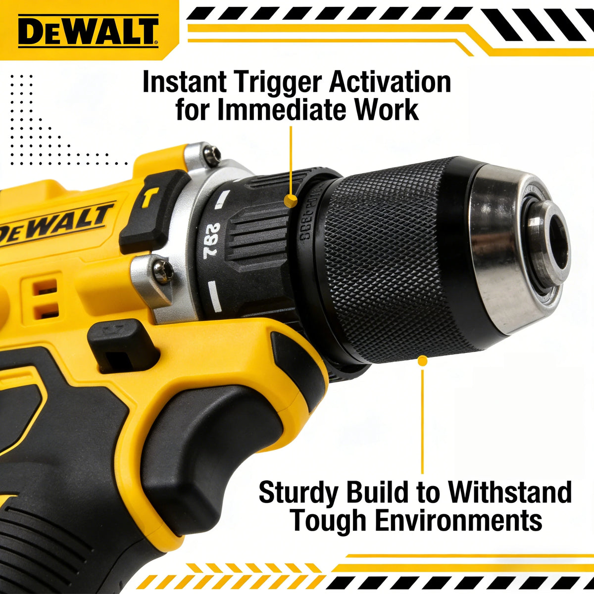 DEWALT DCD805 Trapano a Batteria Brushless 20V: Avvitatore a Impulsi Multifunzione Compatto (Solo Utensile)