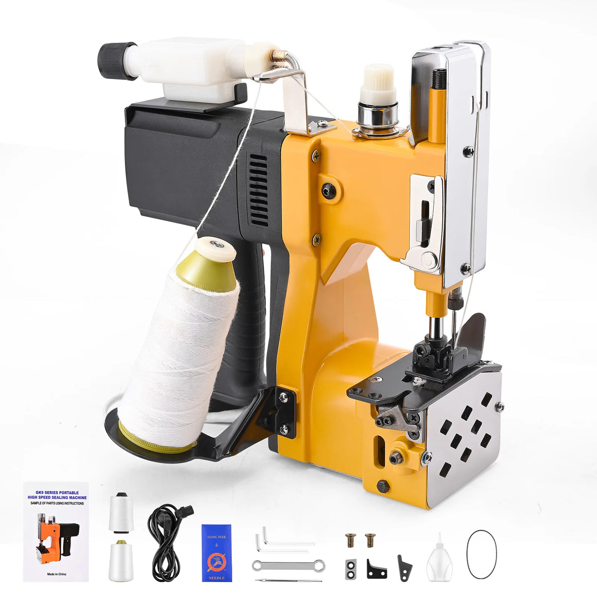 Macchina da cucire chiudiporta industriale con serbatoio dell'olio Stitcher per sacchetti portatile per riso/sacchio/tessuto/carta/sacchetti di plastica GK9-520 220V