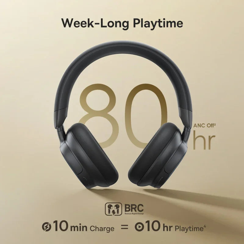 Cuffie Bluetooth Baseus Bowie MH1 con Cancellazione del Rumore 48dB, Hi-res LDAC, Cuffie Over-Ear, Auricolari Wireless