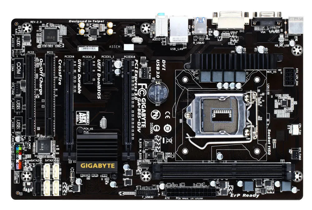 Scheda Madre GIGABYTE GA-B85-D3V 1150 DDR3 32GB Intel B85 Compatibile con CPU Core 4170 4370 4130 4770 4570 4590 4790 ATX