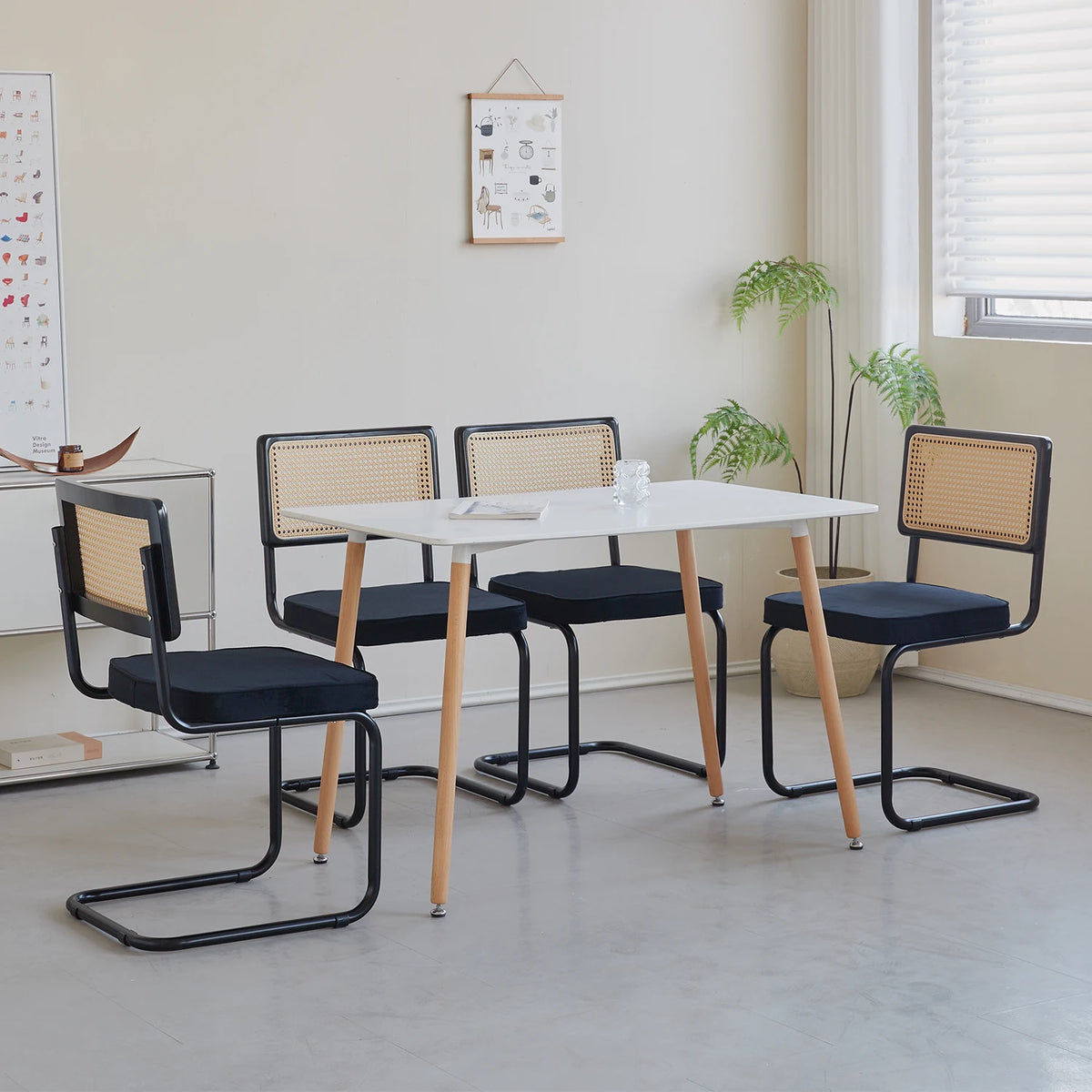 EGOONM Set di 2/4 sedie da pranzo retrò sedia in rattan di plastica casa camera da letto scrivania schienale sgabello arco computer ufficio sedile imbottito
