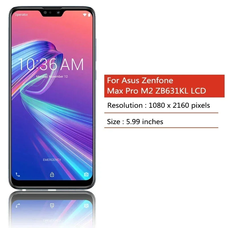 6.26 "Schermo Per Asus Zenfone Max Pro (M2) ZB631KL LCD X01BDA Display Touch Screen Digitizer Assembly Per Asus ZB631KL LCD