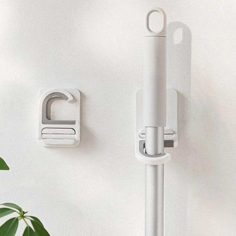 Supporto da parete autoadesivo multiuso per scopa e mocio, gancio portaoggetti, appendimocio, portaoggetti per cucina e bagno