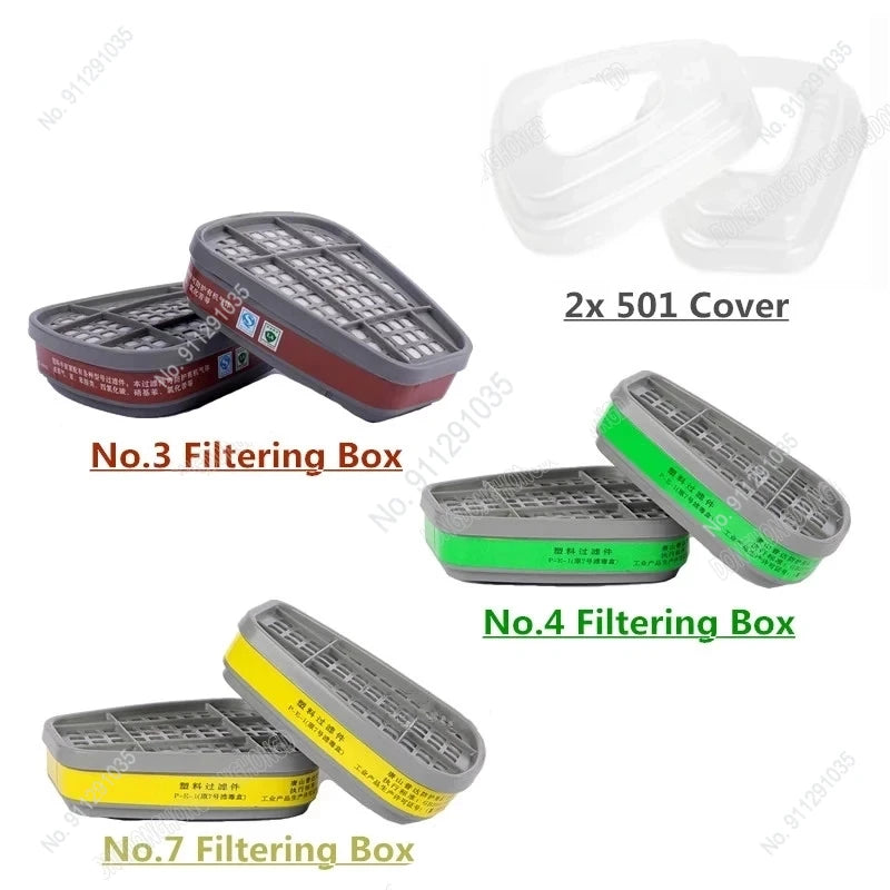 6001/6002/6004 Scatola di cartucce 5N11 Set di filtri in cotone per 3m 6200/7502/6800 Maschere antigas antipolvere Respiratore a spruzzo per verniciatura chimica