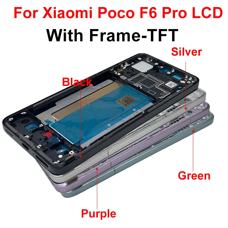 Display OLED da 6,67" per Xiaomi Poco F6 LCD 24069PC21G, schermo touch e digitalizzatore per Poco F6 Pro LCD 23113RKC6G, ricambi di ricambio