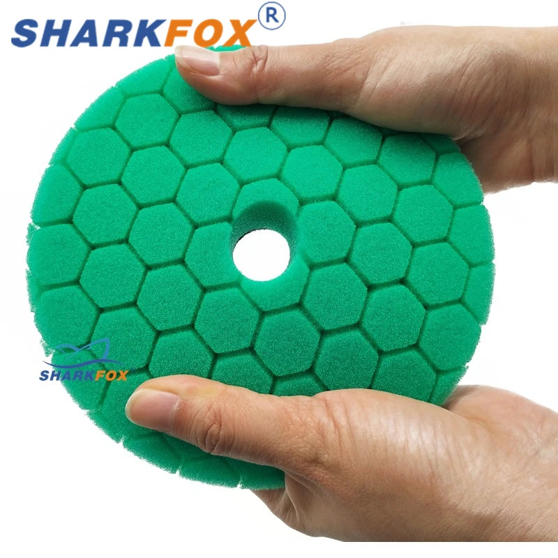Sharkfox Disco Lucidante per Auto 5/6 Pollici, Tamponi Lucidanti Autoadesivi, Tampone Lucidante in Schiuma Tedesca per Lucidatura e Ceratura per DA/RO