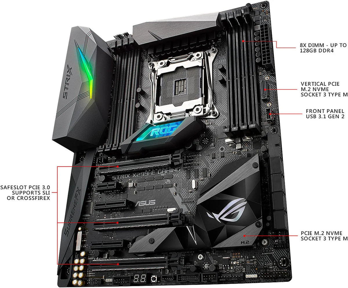 Scheda Madre ASUS STRIX X299-E GAMING Socket 2066 Intel X299 DDR4 128GB M.2 Supporto Core I9-10900X I9-9960X I9-10980XE I9-10900