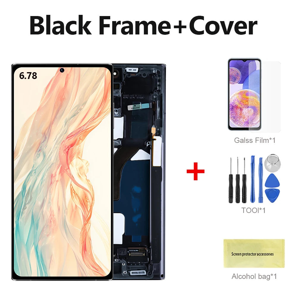 UE 6.78 ''Nuovo Display AMOLED Per Samsung Galaxy S22 Ultra 5G LCD S908 S908B S908U Con Telaio Touch Screen Digitizer sostituzione