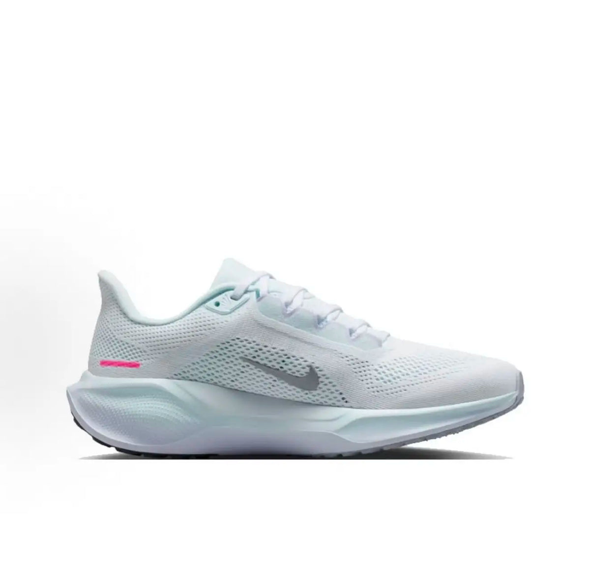 Scarpe da donna Nike, modello basso, colore azzurro ghiaccio, realizzate in tessuto Flyknit traspirante, resistenti e con sistema di assorbimento degli urti, codice IM6683-159.