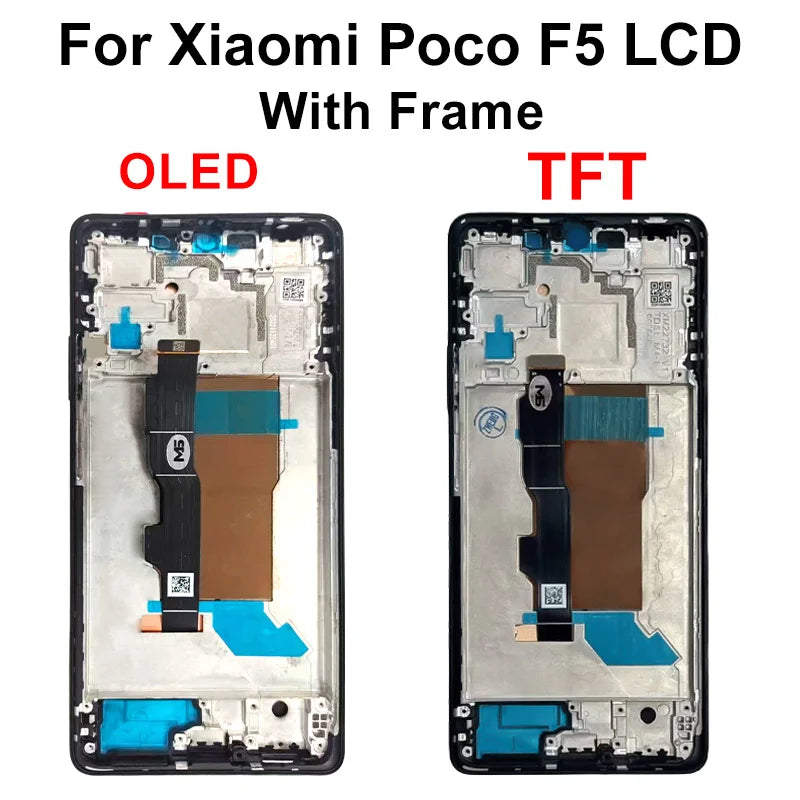 AAA-- Schermo LCD con tecnologia OLED per Xiaomi Poco F5 Pro, display e digitalizzatore touch screen 23049PCD8G, ricambi per Poco F5 LCD 23013PC75G.