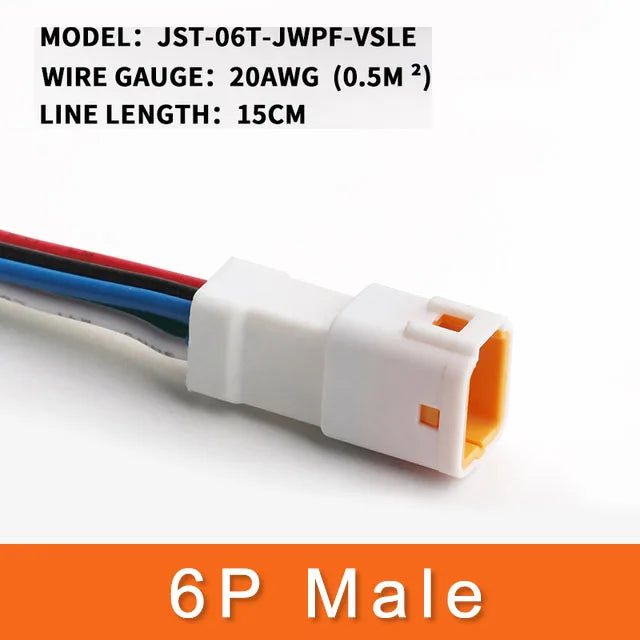 1 Set JST Automobile Auto Connettore Impermeabile 2/3/4/6/8Pin Maschio e Femmina Cablaggio Presa con 15 CM Filo 0.6 MM JST02T/02R-JWPF