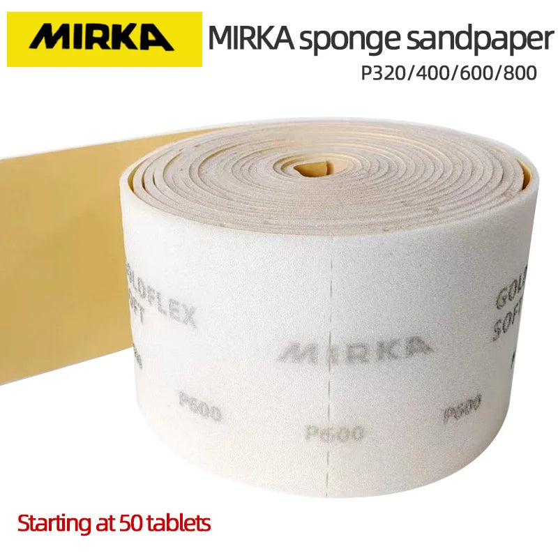 Carta Abrasiva a Spugna Mirka 115x125mm per Levigatura e Lucidatura di Carrozzerie e Vernici Auto