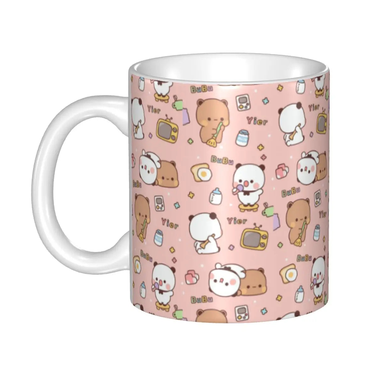 Tazze personalizzate per coppia Bubu Dudu Panda e Brownie Bear Tazza da caffè per tè al latte in ceramica fai-da-te