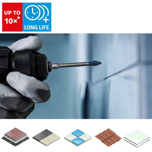 BOSCH EXPERT HEX-9 Punta da trapano in ceramica dura 10X Lunga durata Punta da trapano per pietra in materiale ad alta durezza 2608900590 2608900588