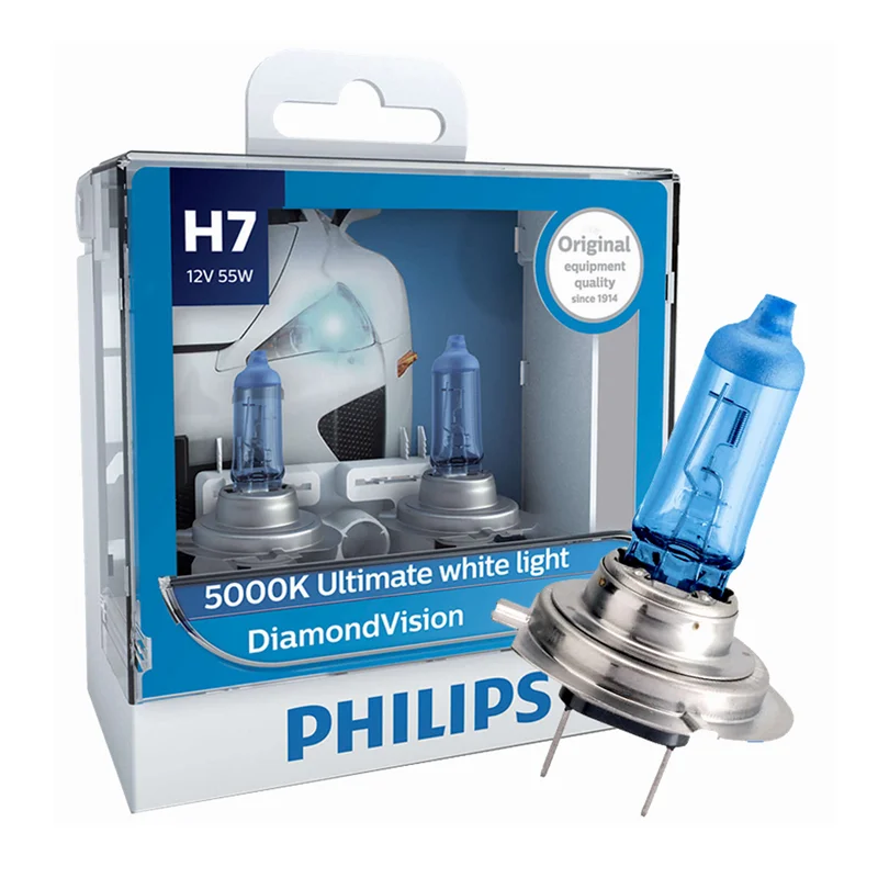 Philips H4 H7 H11 HB3 HB4 H8 H1 H3 9005 Crystal Vision Faro alogeno per auto 4300K Bianco brillante 5000K Diamond Vision Lampade automatiche