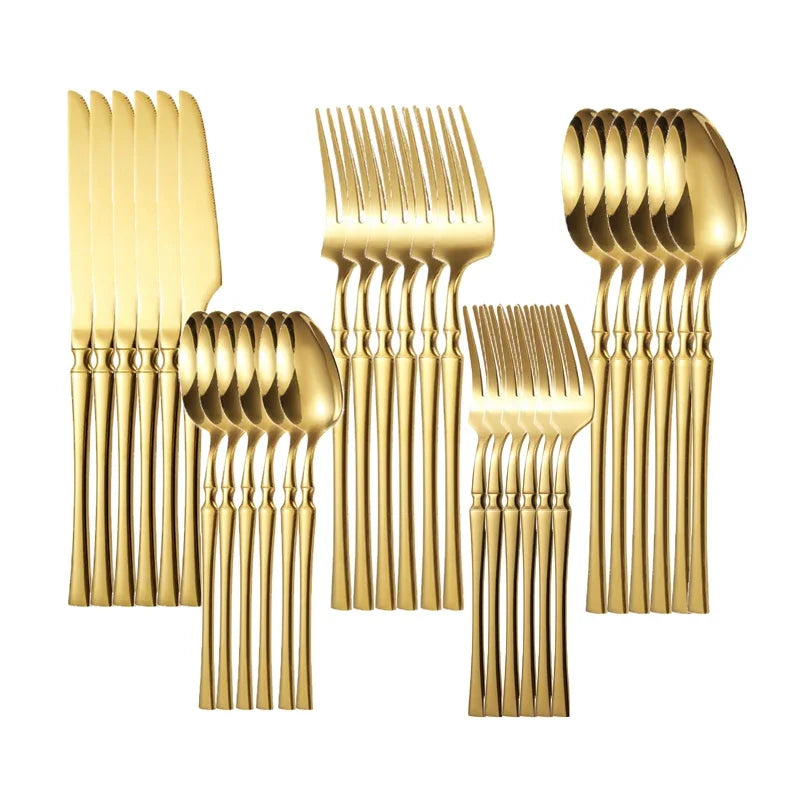 Set di posate in acciaio inossidabile da 30/40/60 pezzi, coltello, forchetta, cucchiaio da caffรจ, stoviglie, lavabili in lavastoviglie