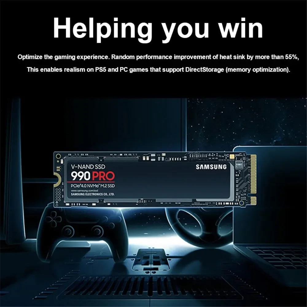SAMSUNG 990 PRO con dissipatore di calore SSD 1TB 2TB 4TB PCIe Gen 4.0x4 Unità a stato solido NVMe 2.0 M.2 2280 SSD interno per laptop desktop