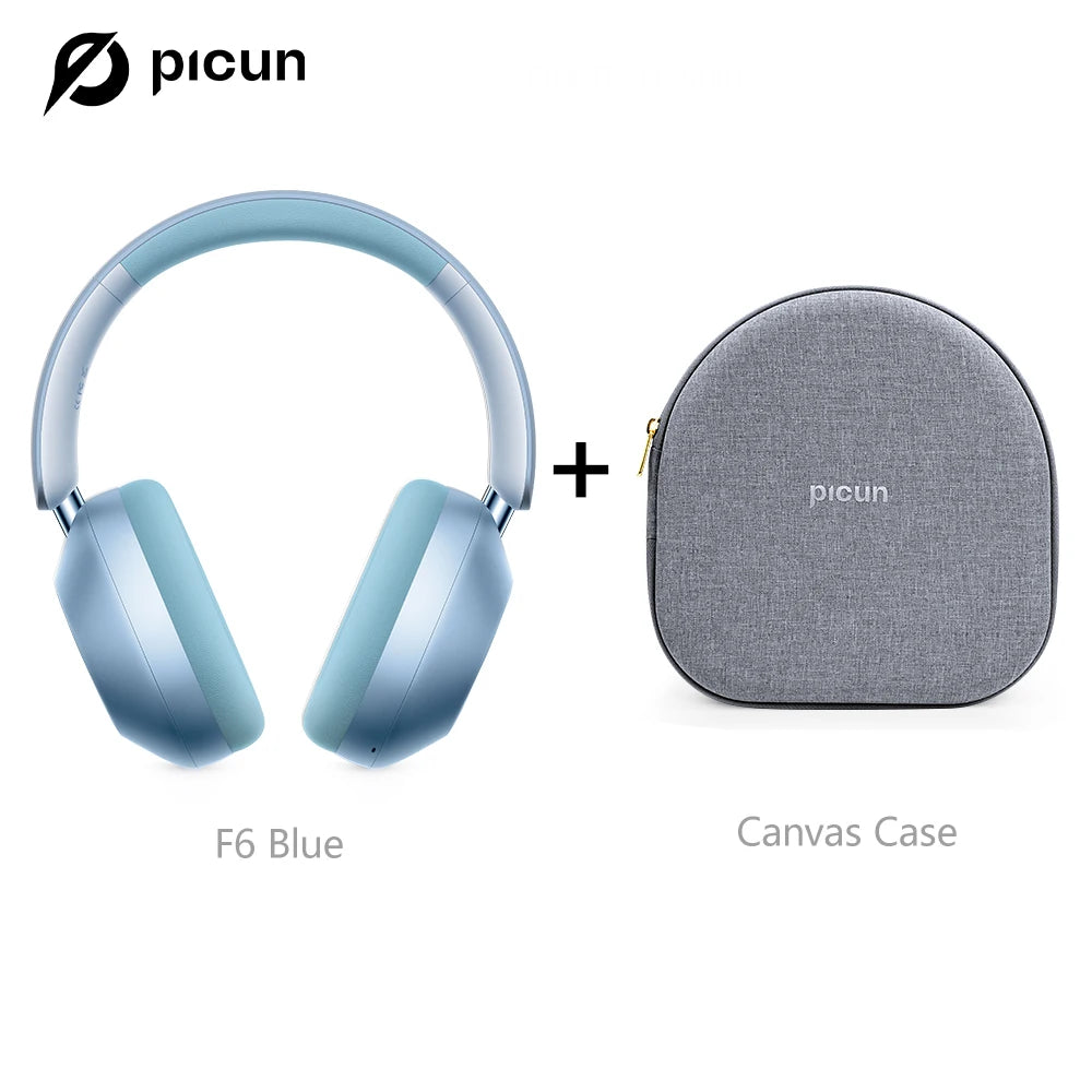 Picun F6 Cuffie wireless con cancellazione attiva del rumore Monitoraggio della testa Audio 3D 40mm Cuffie Bluetooth ANC ad alta risoluzione Controllo APP HIFI