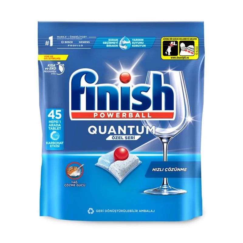 Pastiglie Detergenti Finish Quantum per Lavastoviglie 80/100pz - Potenti Compresse per Pulizia Lavastoviglie per Tutti i Tipi di Lavastoviglie